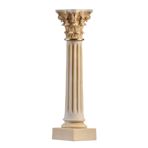 Corinthian order ancient greek column aged architecture alabaster 8.26"