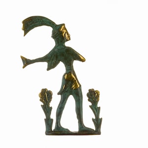 Minoan Prince of Lillies Solid Bronze Figurine 4.72&quot; Crete New Handmade