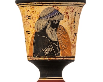 Copa de la Justicia de Pitágoras, Taza de la Feria de Pitágoras, Dios griego antiguo Zeus, Cerámica pintada a mano