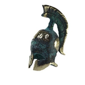 Ancient greek bronze miniature helmet bronze oxidation handmade 2.36&quot; 306