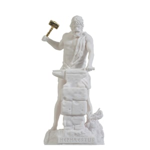 Hephaistos Gott des Feuers, der Metallverarbeitung, des Steinmetzes, des Schmiedens und der Bildhauerkunst 23 cm