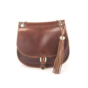 Sac à bandoulière en cuir fait à la main beige naturel beige marron croix sacoche à main selle vintage sac à main l