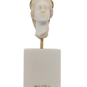 BeautifulGreekStatues Hestia Goddess of the hearth, home family, and the state Statue Gold Tone Bust 5.12inches