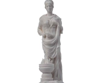 Hestia Goddess of the hearth, home family, and the state Alabaster Statue 6.69"