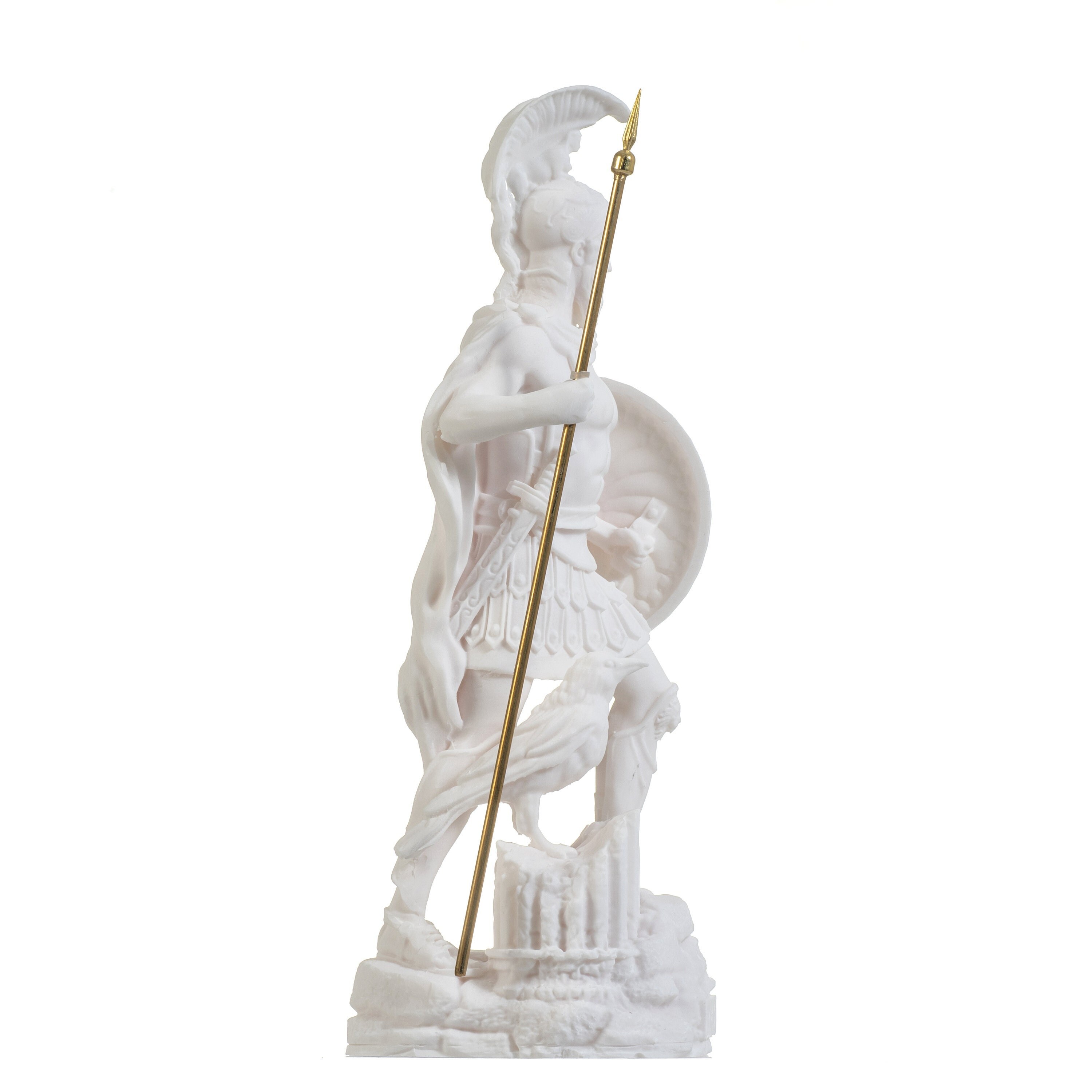 Statua Di Ares/Marte In Alabastro Dorato 25 Cm – Dio Della Guerra Greco Fatto A Mano In Grecia