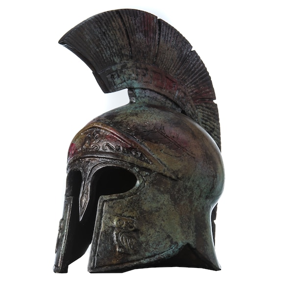 Ancient greek helmet bronze museum replica vintage athena battle collectible 8 "