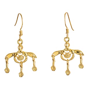 Malia Bees Minoan Cretan Earrings Silver Sterling 925 Gold Plated Handmade