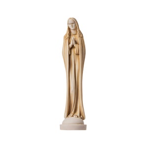 Virgin Mary Mother of Jesus Madonna Statue Alabaster Gold Tone 11.8&quot;