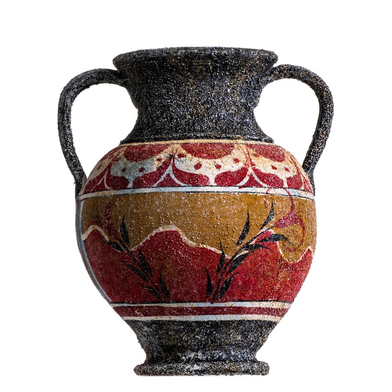 Antica anfora greca minoica primavera fatto a mano ceramica ceramica vaso piccolo immagine 3