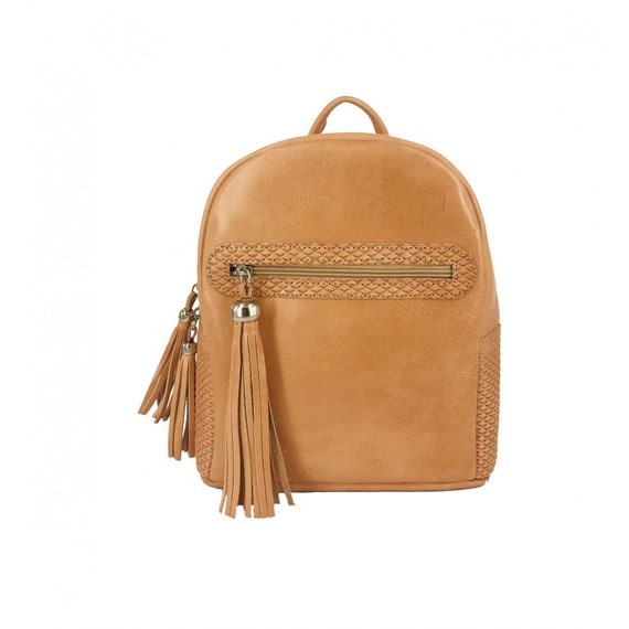 Vintage Leather Backpack Satchel Rucksack Knapsack Travel 