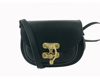 Leather shoulder bag handmade design natural tan beige brown black cross body satchel vintage saddle handbag purse ss