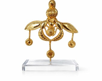 Bees of Malia Inspired 24K Gold Plated Copper Statue on Acrylic Base