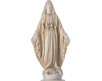 Statue de la Vierge Marie, Mère de Jésus, albâtre doré 6,8 po.