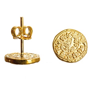Phaistos disc earring gold plated silver sterling 925 mythical greek small