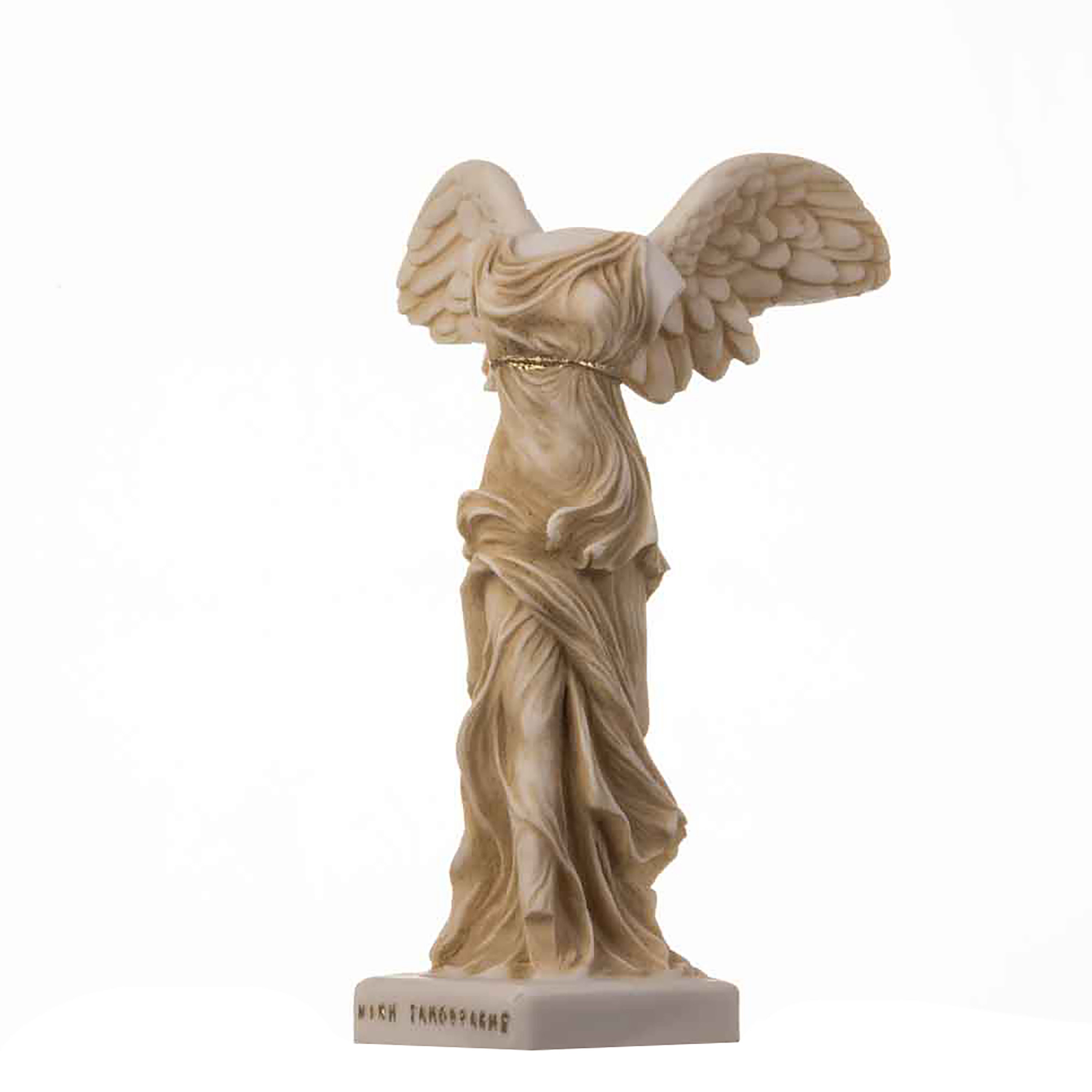 翼のあるニケ サモトラケの勝利の女神像 ゴールドトーン アラバスター