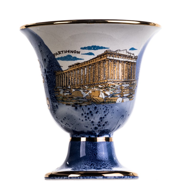Pythagoras Cup of Justice Hermes Erato Pythagorean Fair Mug Ancient Greece Blue Cobalt Usable image 3