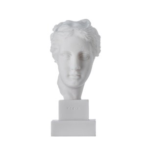 Hygeia Göttin der Gesundheit, Sauberkeit und Hygiene Statue Büste Alabaster 15 cm