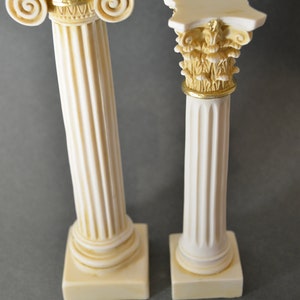 Greek Column Set Corinthian Ionic Order Aged Architecture Alabaster image 5