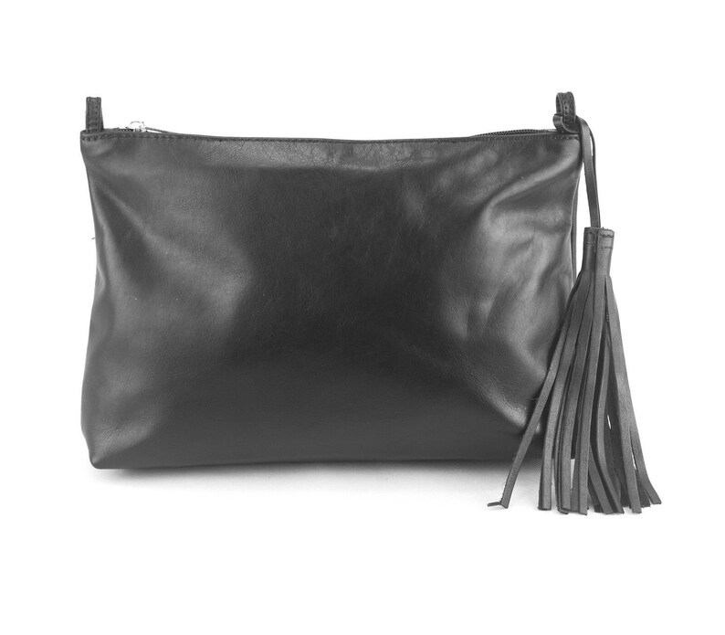 Leather Shoulder Bag Handmade Design Black Cross Body Satchel Etsy