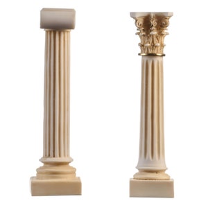 Greek Column Set Corinthian Ionic Order Aged Architecture Alabaster image 2