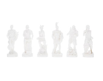 Set All The 6 Olympian Gods of Mount Olympus Alabaster 4.3 Inches