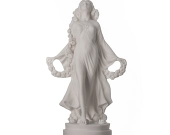 Flora goddess / maiden of blossoms flowers molded marble resin statue sculpture