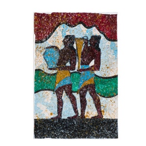 Ancient greek minoan wall painting fresco cup bearers small handmade decoration gift 6 inches