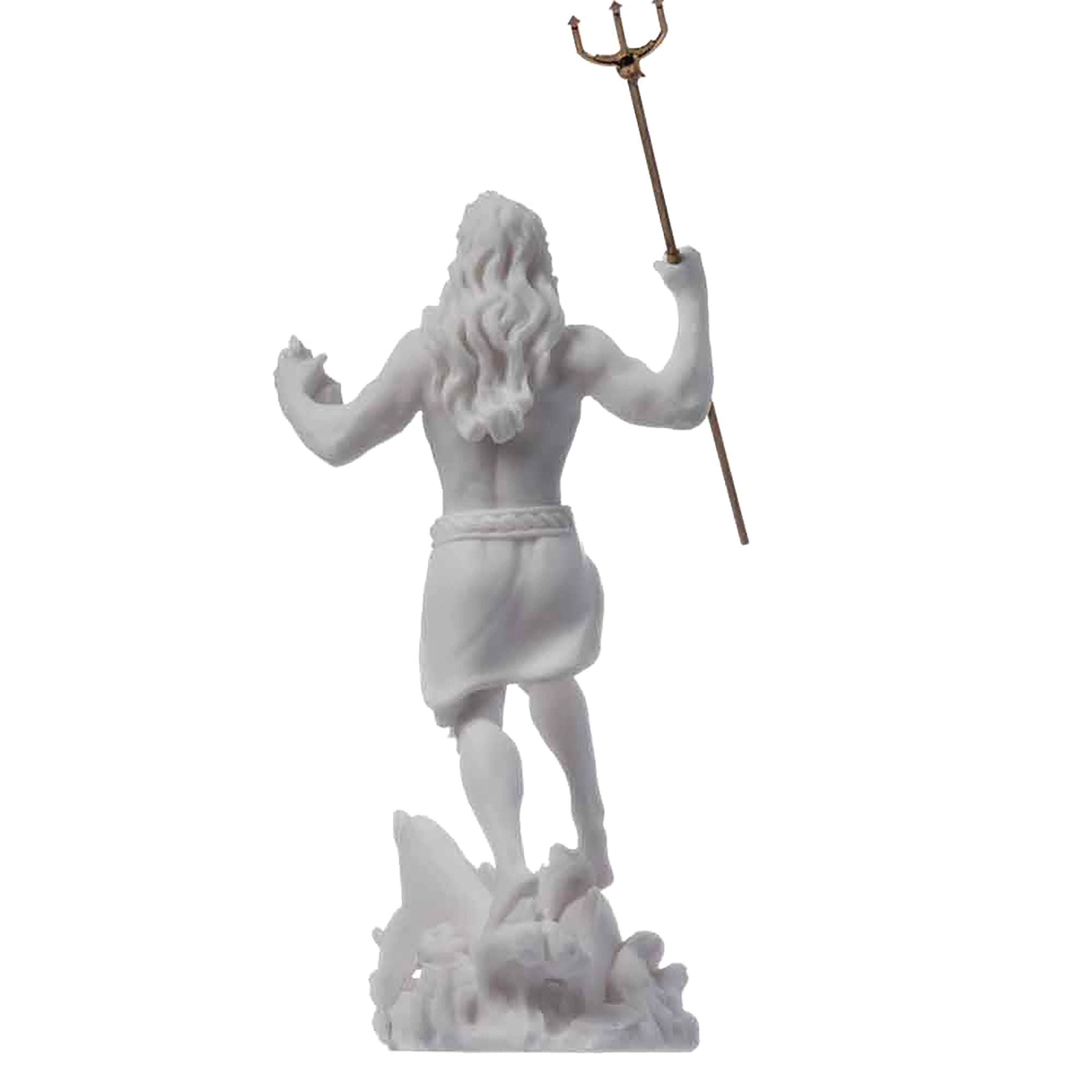 Poseidon Greek God of the Sea With Trident Statue Figurine Alabaster 6. ...