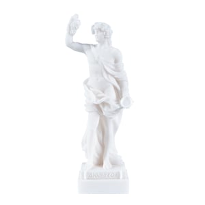 Estatua de Dioniso, Baco, dios griego del vino, escultura de alabastro de la cosecha de uva, 6,2 pulgadas (16 cm)
