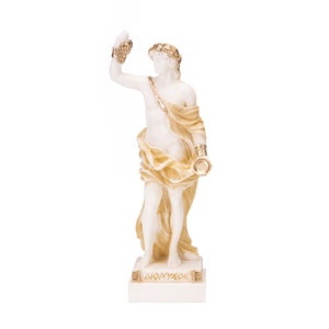 Estatua de Dioniso, Baco, dios griego del vino, cosecha de uva, escultura de alabastro, oro, 6,2 pulgadas