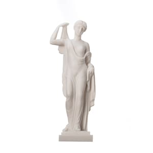 Eris statue holding golden apple of discord greek goddess of strife and discord discordia alabaster 9.84&quot;