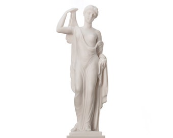 Eris statue holding golden apple of discord greek goddess of strife and discord discordia alabaster 9.84"