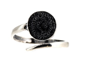 925 Sterling Silver Phaistos Disc Ring Adjustable Ancient Minoan Greek Coin