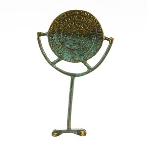 Minoan phaistos disc fired clay crete knossos handmade 15x10cm bronze