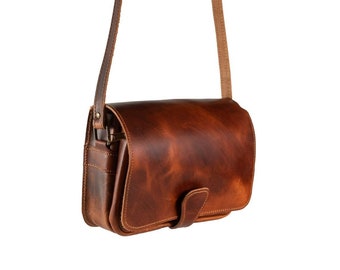 Leather shoulder bag handmade design natural beige brown black cross body satchel vintage saddle handbag purse  m