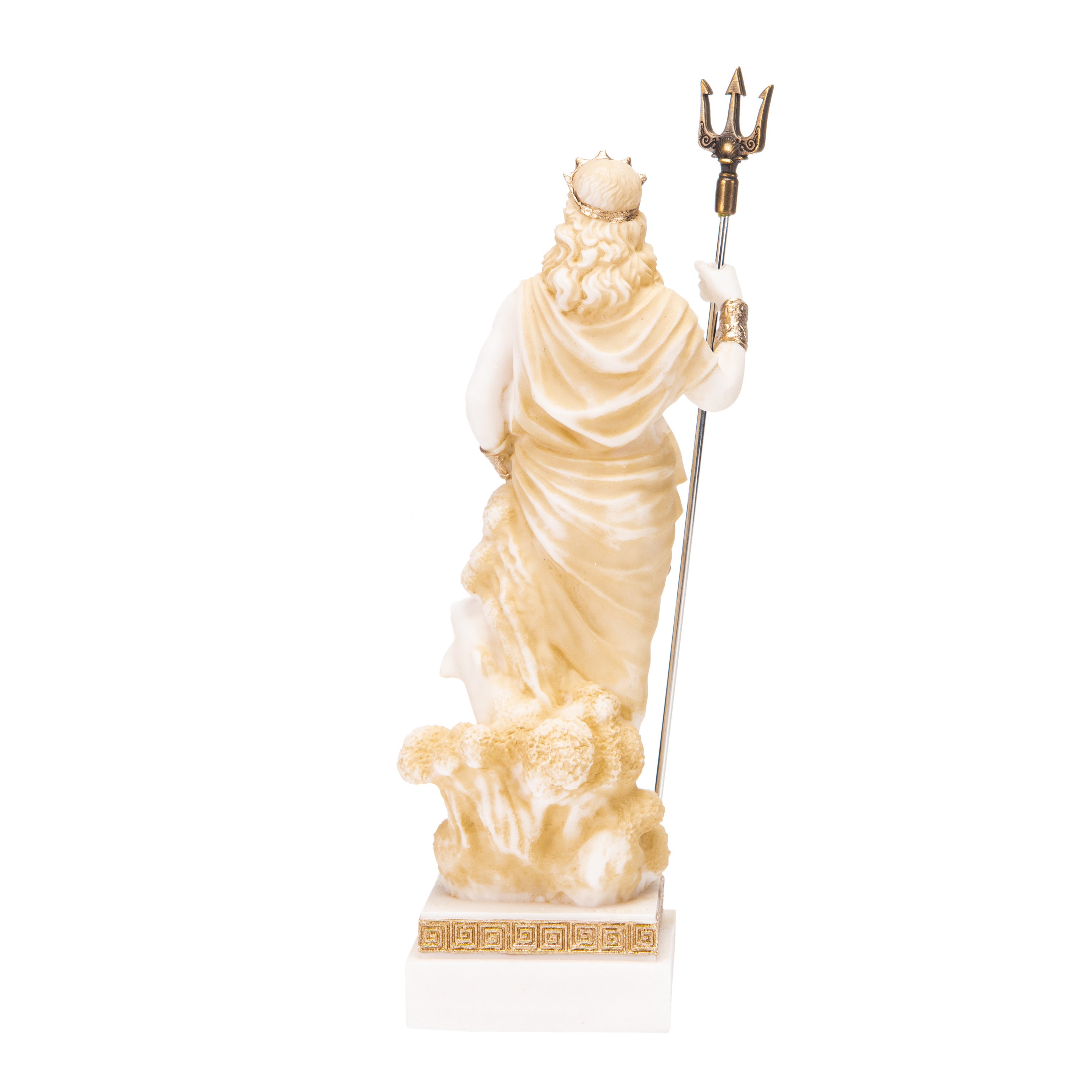 Poseidon Greek God of the Sea With Trident Statue Figurine Gold ...