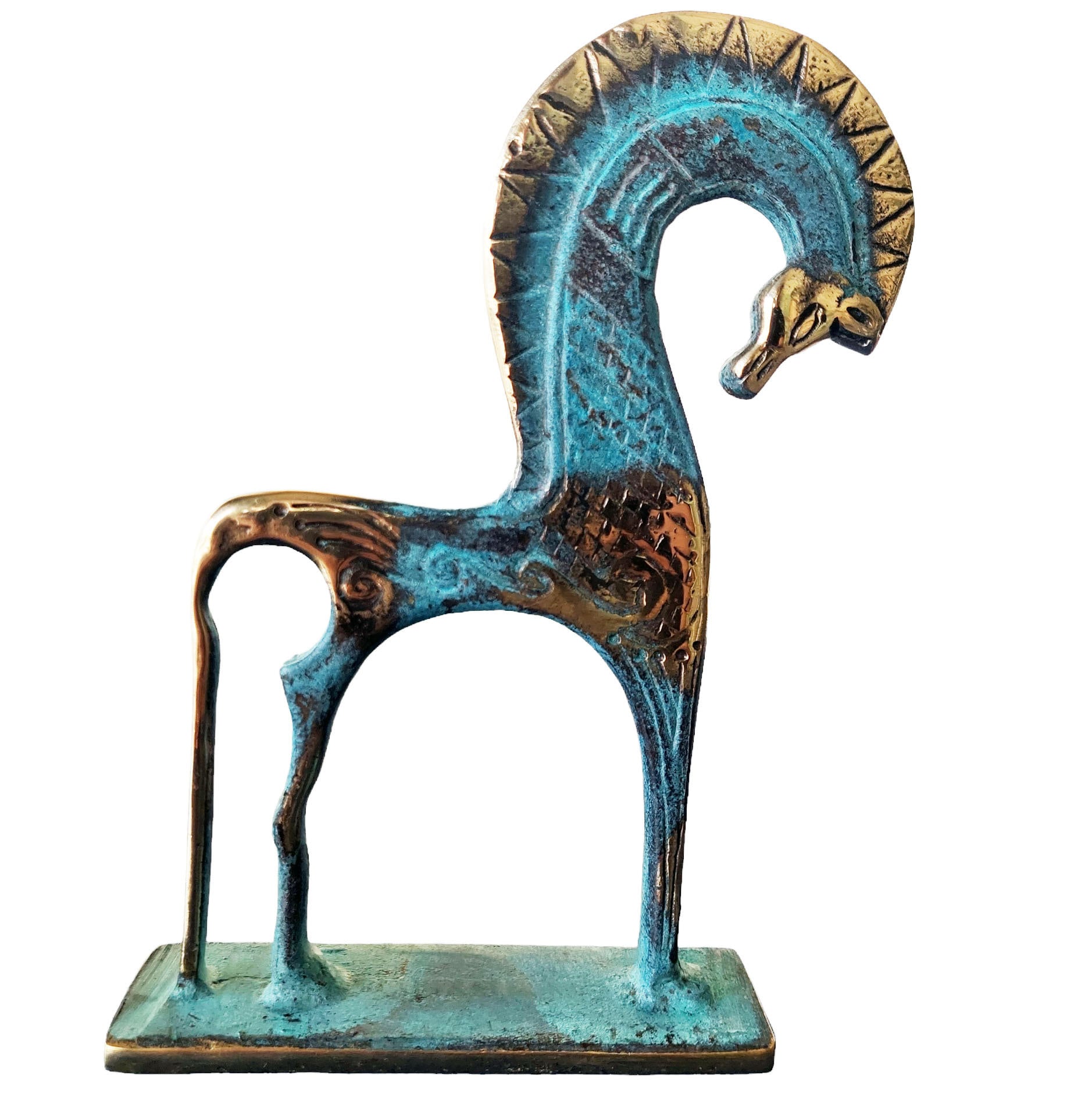 ペガサス馬像 ブロンズ製 古代ギリシャ ハンドメイド 博物館レプリカ