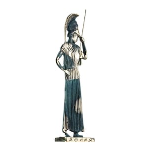 Athena minerva with javelin goddess of wisdom solid bronze handmade statue 10.8 inches