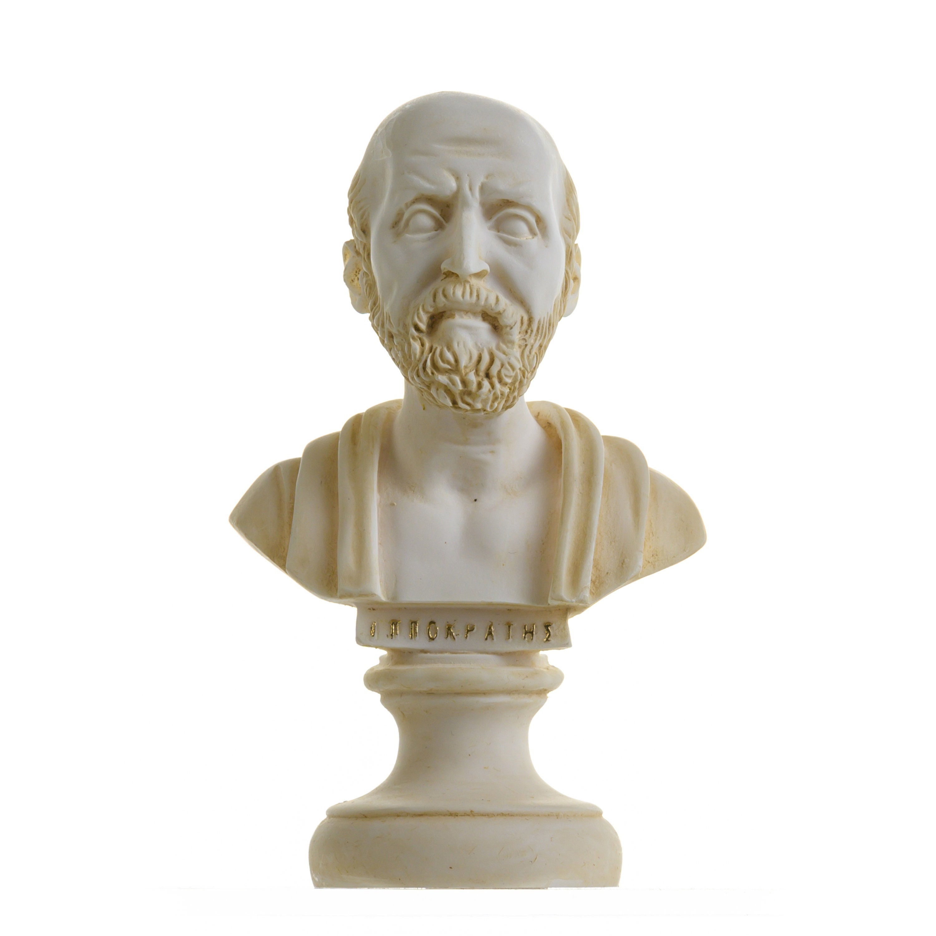 Hippocrates alabaster Greek bust statue patina finish 9x15cm->CORPORATE GIFTS - THEROS S.A Hippocrates alabaster Greek bust statue patina finish 9x15cm->CORPORATE GIFTS - THEROS S.A