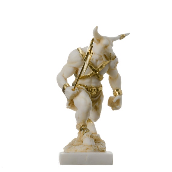 Minotaure Mythologie Grecque Avec Labrys Statue Or Albatre Etsy Canada Minotaure Mythologie Grecque Avec Labrys Statue Or Albatre Etsy Canada