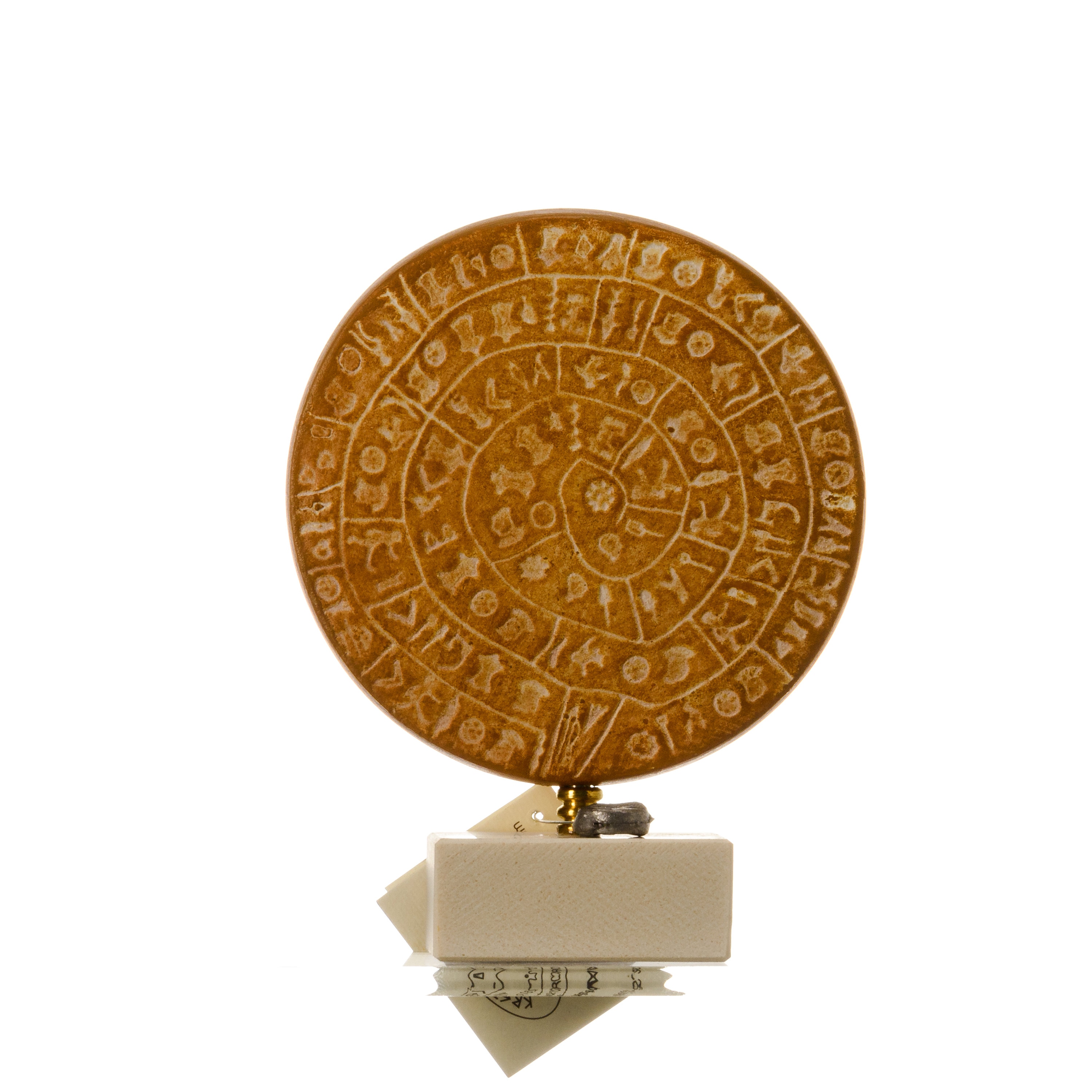 ミノア文明のファイストス円盤、手作り、ギリシャ美術館レプリカ、5.1