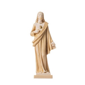 Lord jesus christ statue alabaster gold tone 10&quot;