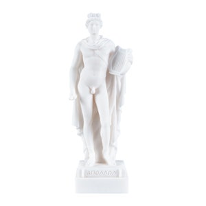 Apollo God Of Music Poetry Art  Alabaster Statue Sculpture 6.4 Inches (16.2cm)