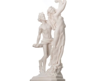 Apollo and daphne statue powdered marble r. ruggeri 11.8" 30cm
