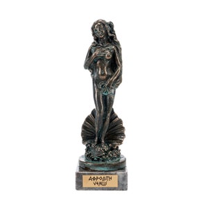 Rising Venus Aphrodite Zeus Daughter Greek Goddess Bronze Statue with Marble Base  10.62 Inches (27cm)