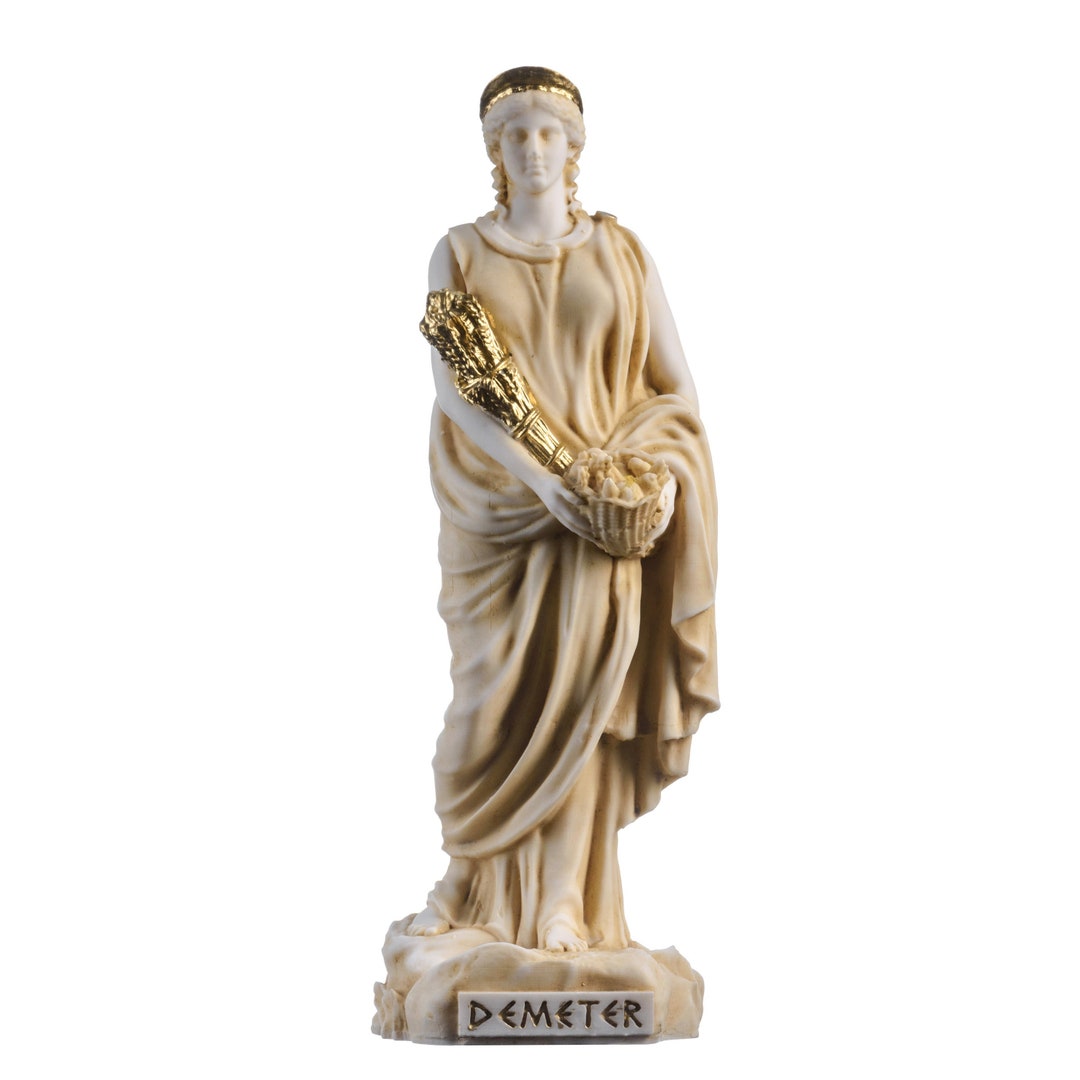 Demeter Goddess of the Harvest and Agriculture Alabaster Statue Gold ...