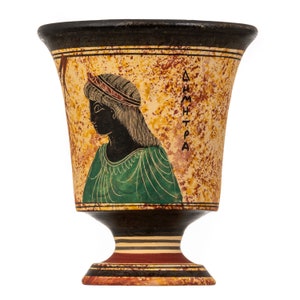 Pythagoras Cup of Justice Pythagorean Fair Mug Ancient Greek Goddess Demeter Hand Painted Ceramic