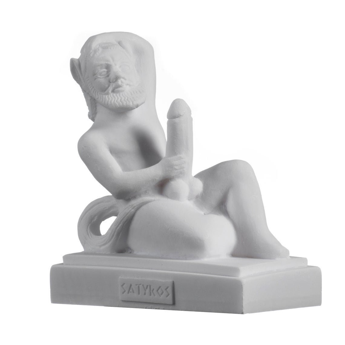 Satyr Greek Roman Mythology Penis Statue Handmade Alabaster