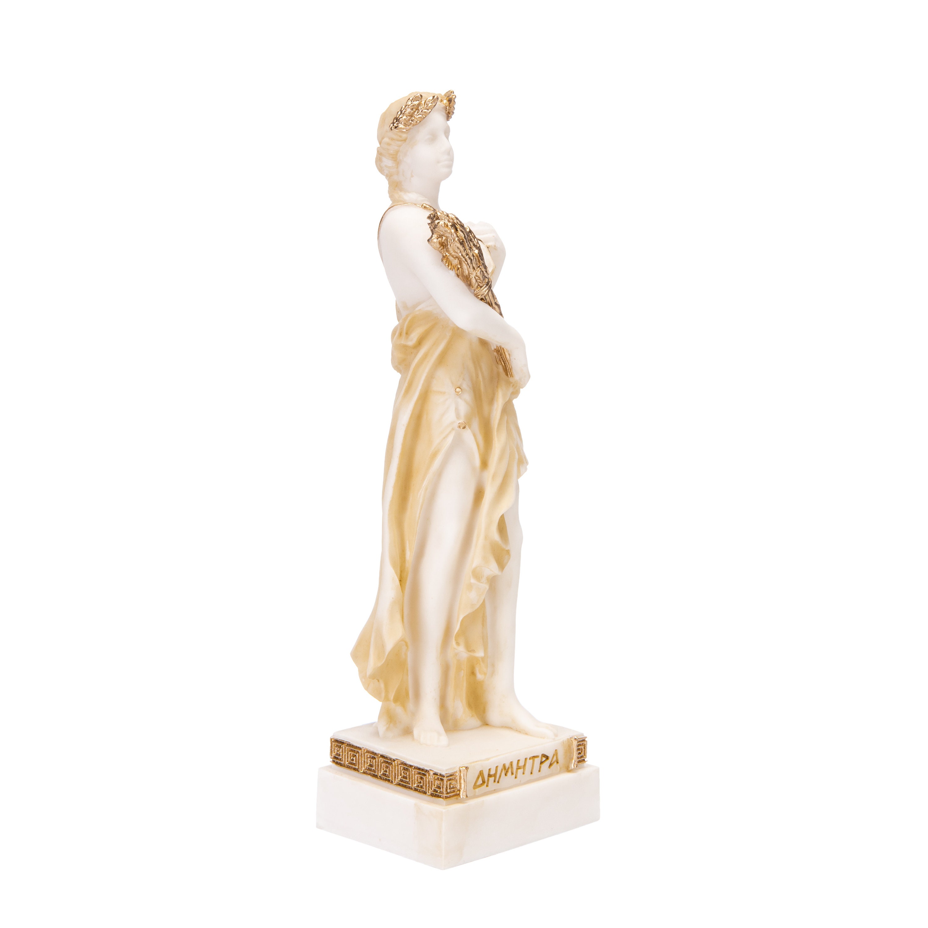 Demeter Goddess of the Harvest and Agriculture Alabaster Statue Gold ...