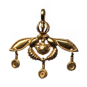 Malia bees minoan cretan pendant brooch silver sterling 925 gold plated